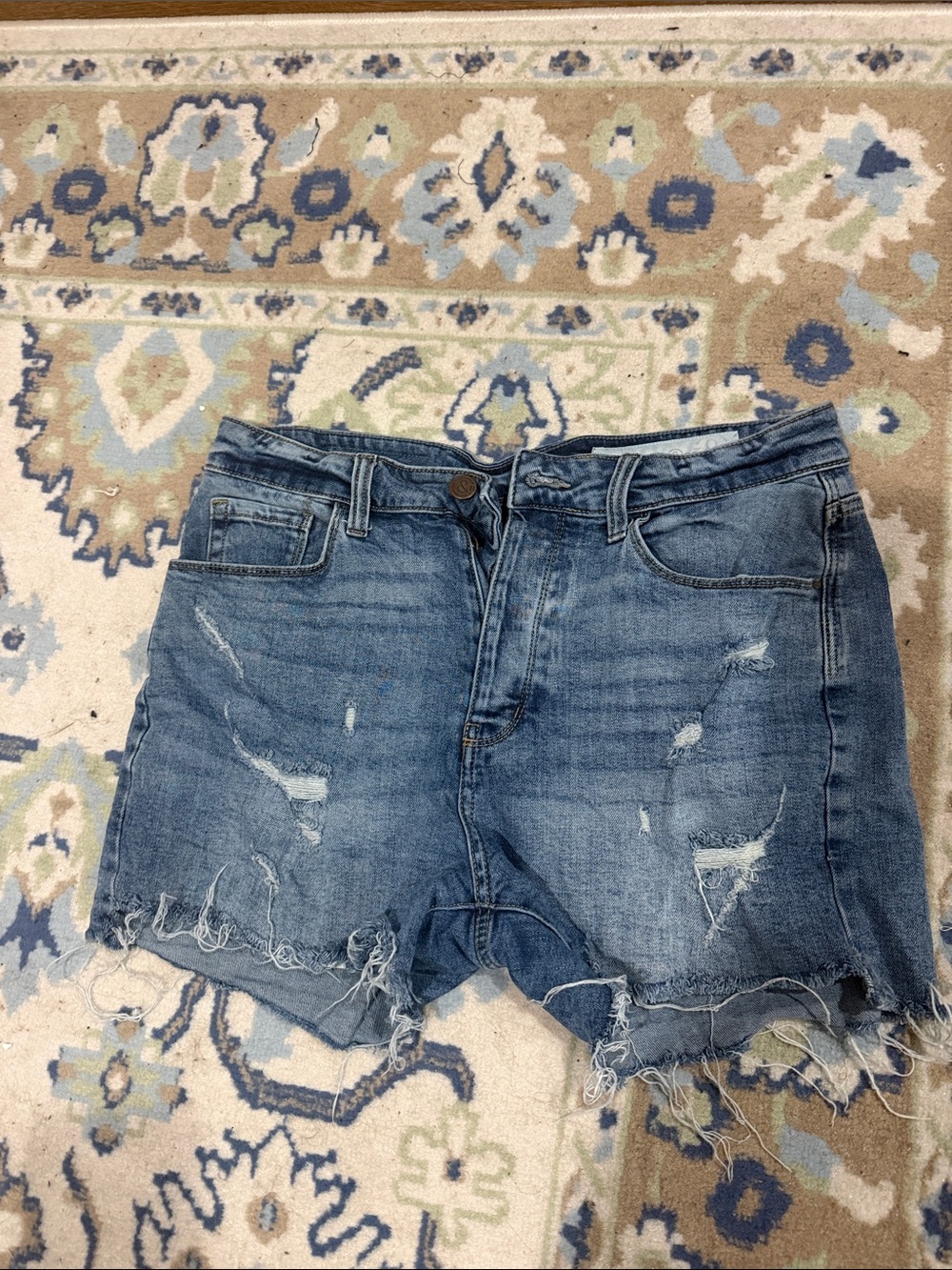 Treasure & Bond Distressed Light Blue Denim Jean Shorts